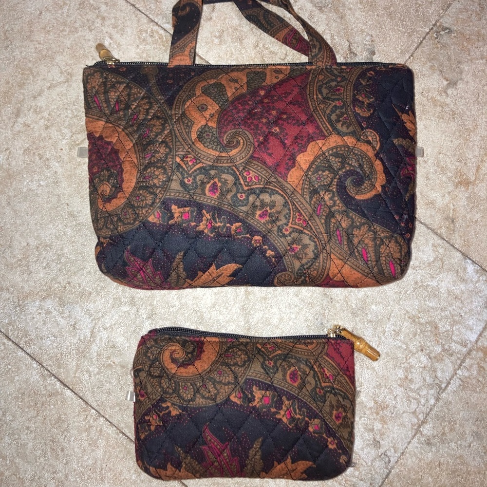 Bundle of small handbag and pouch.